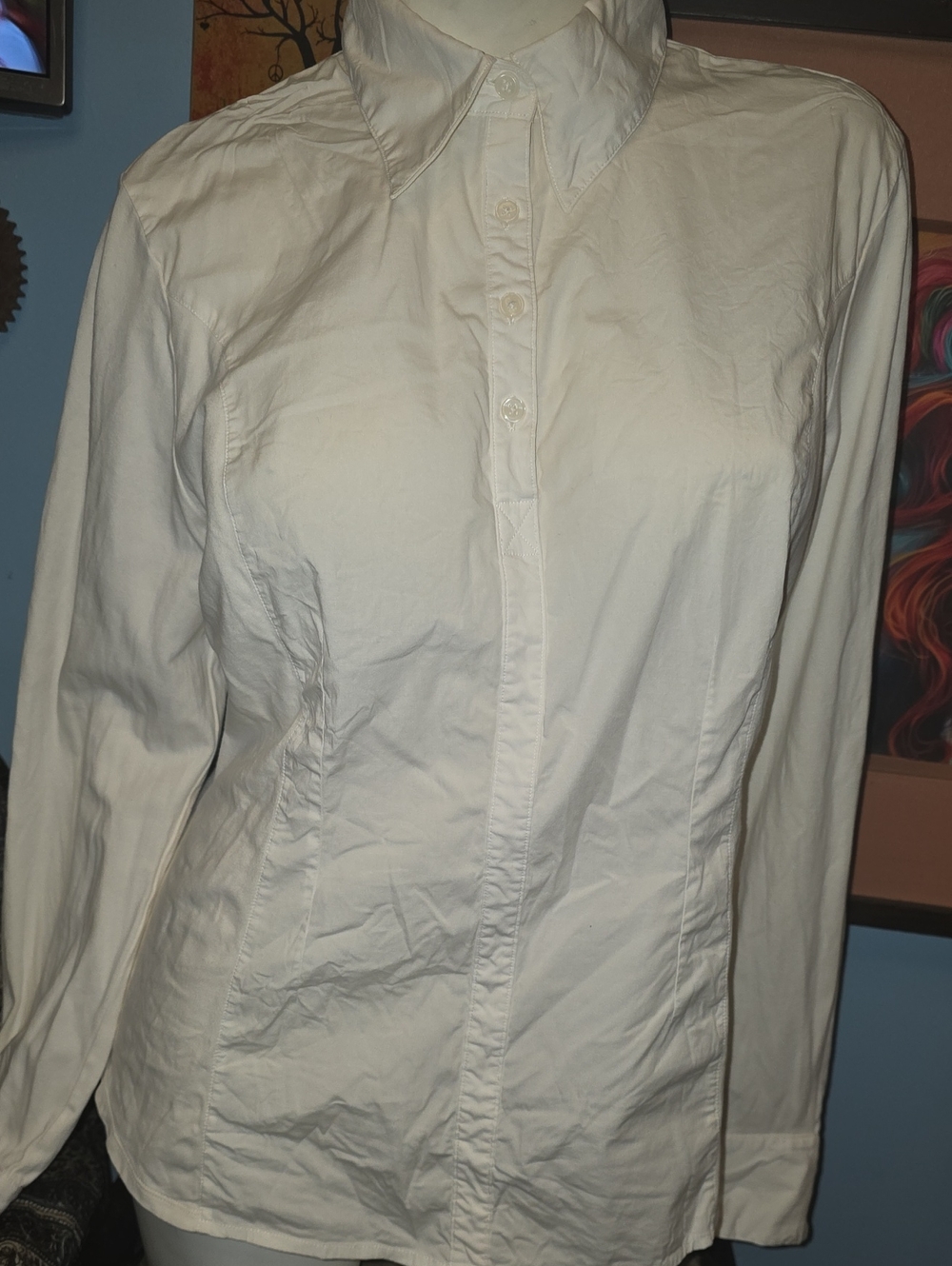CAbi White Women's Lightweight Button-Up Shirt Jacket